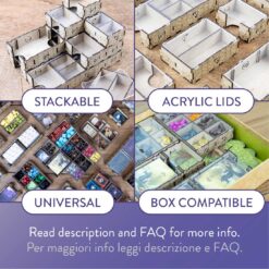 The Puzzle Trinity Medium universal organizer tray system for tokens meeples and other small sized pieces The Dicetroyers